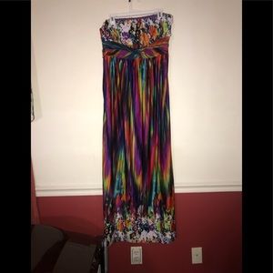 Strapless bright dress